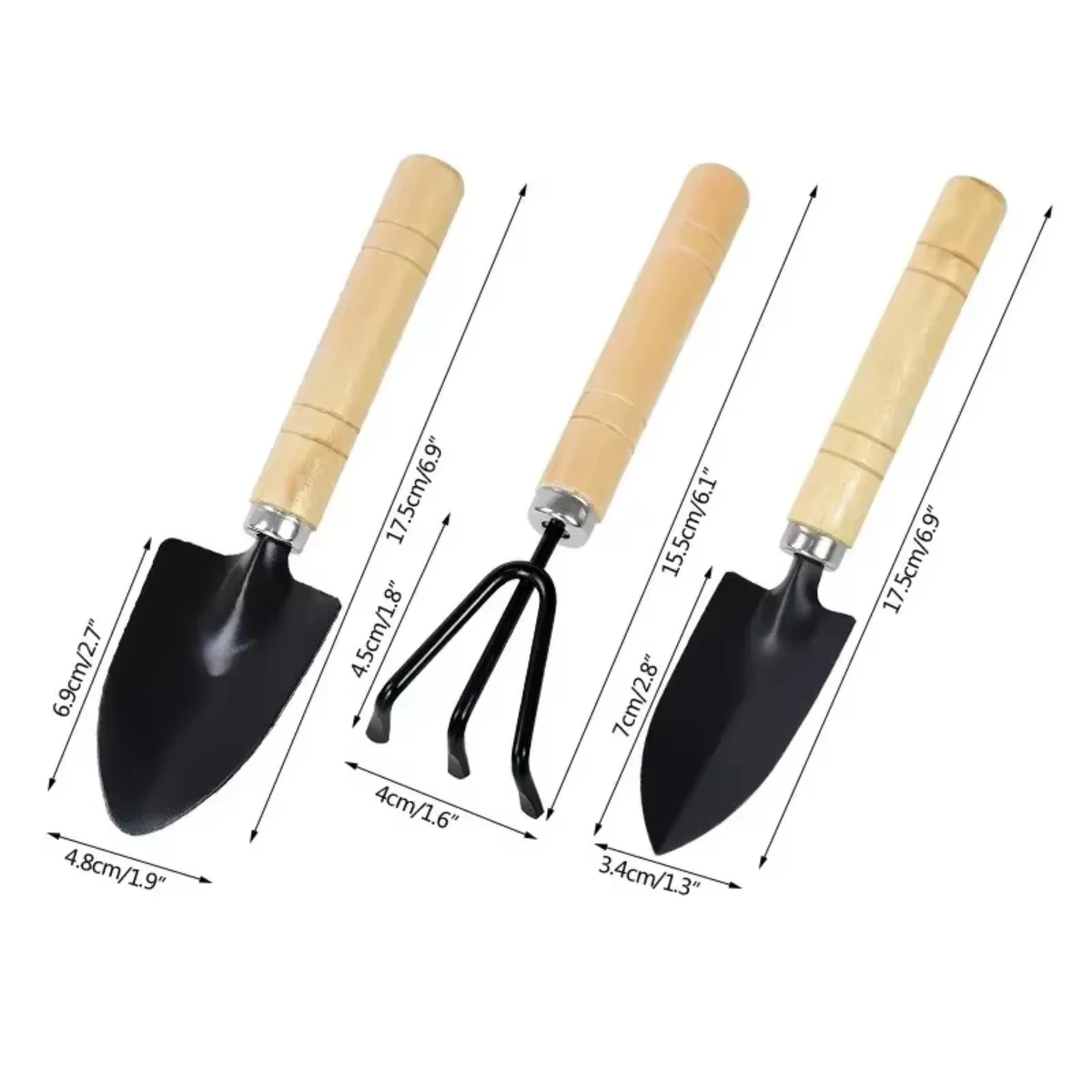Gardening Tools Vegetables - Juego de 3 herramientas de jardinería