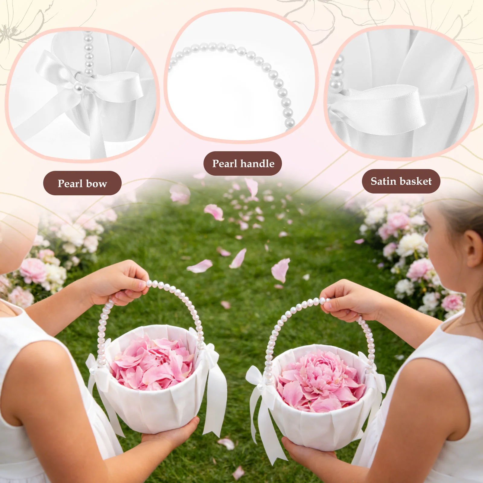 Cesta de flores para boda, 2 u - Gardening Tools Girls reseña y precio