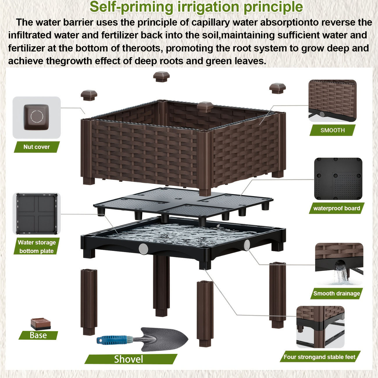 Jardinera Elevada para Jardín, - Self-Watering Planter reseña y precio